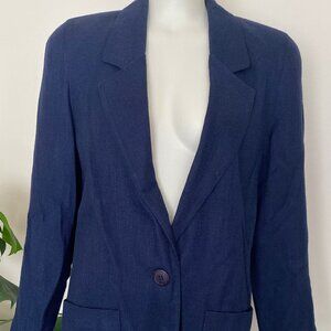 Vintage 1990s Preview Collection Petites Navy Blue Soft Blazer